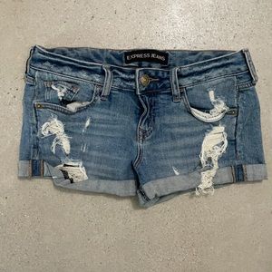 Distressed Denim Shorts - Express